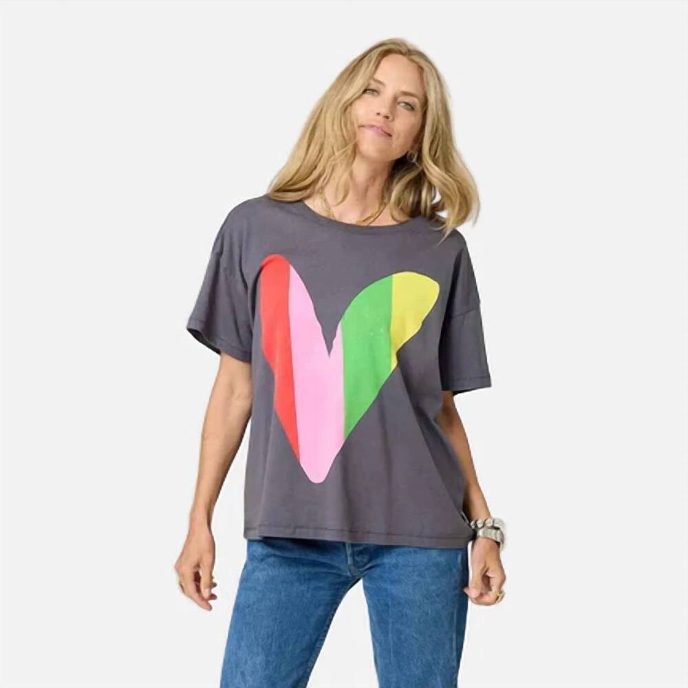 NEW KERRI ROSENTHAL tommy happy heart tee in multi